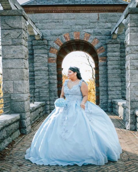 Mia Cruz sweet fifteen portrait session at Tenny Castle ruins